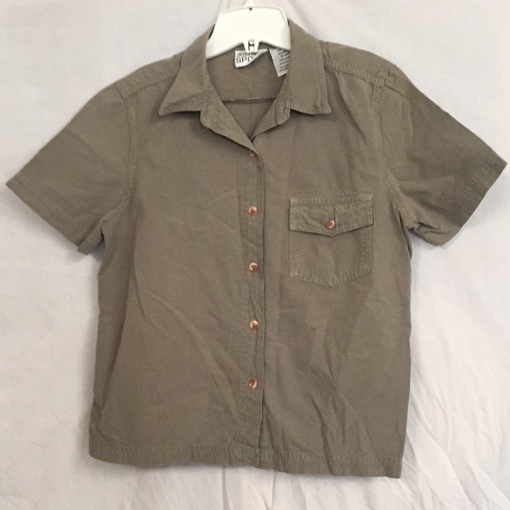 Woman’s Khaki Shirt By Jaclyn Smith Sport, Size M